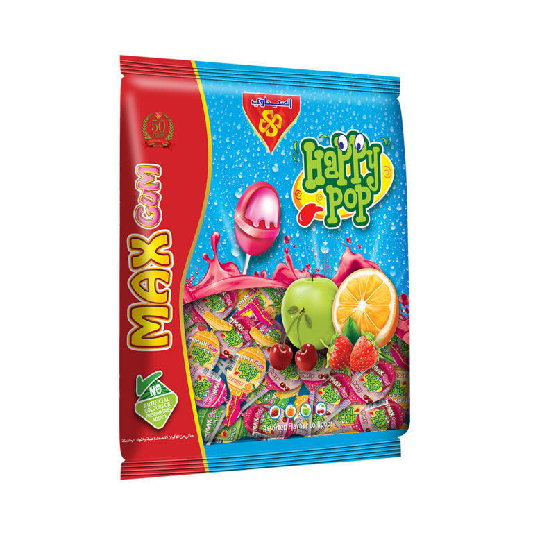 هابي بوب مصاص فواكه مشكله محشو علكه 18 جم