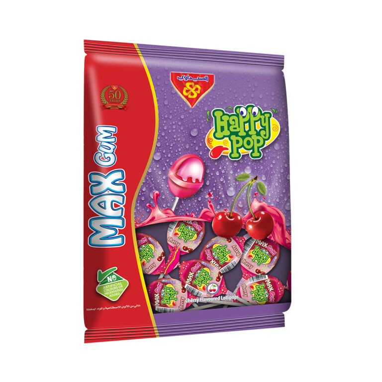 هابي بوب ماكس مصاص بالكرز محشو علكه 18 جم